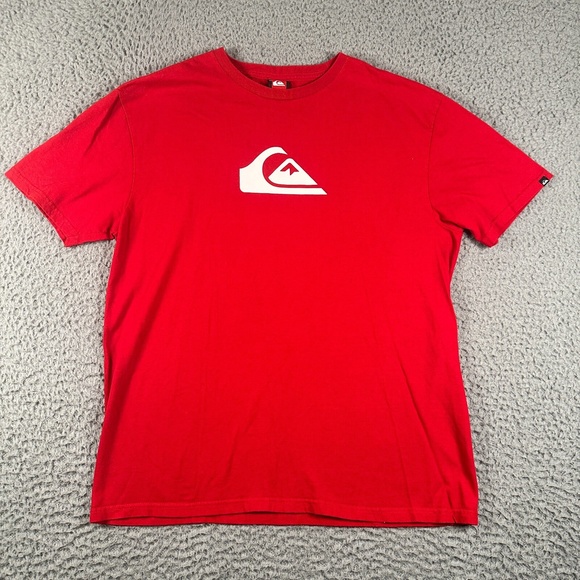 Vintage‎ Quiksilver T-Shirt Mens Large Red Y2K Cyber Grunge Skateboard Logo - Picture 1 of 9